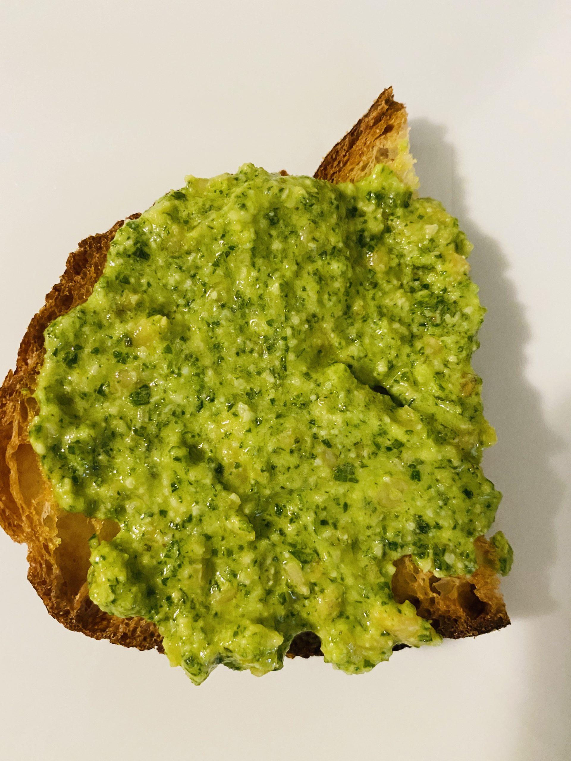 Arugula pesto on toast.