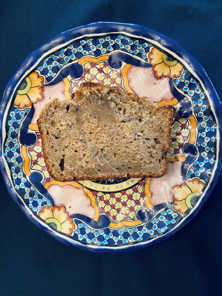 A slice of Banana (Pea)nut Butter Bread.