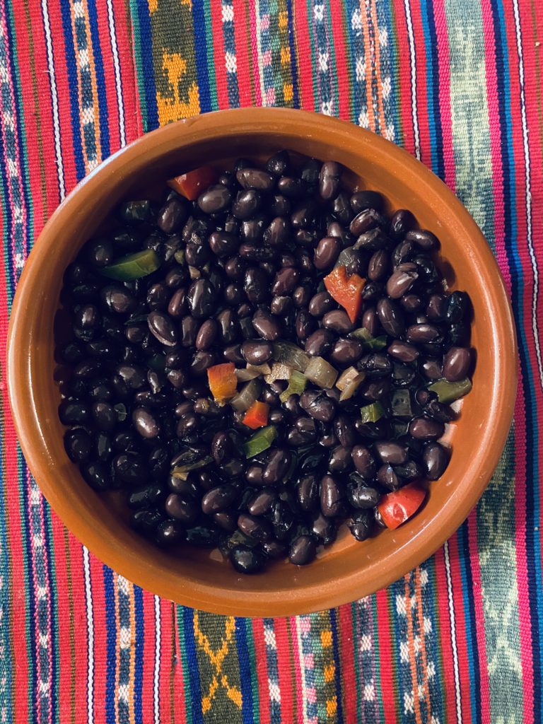 Black beans ready to be served.