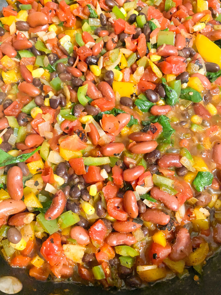 Vegetarian chili cooking.