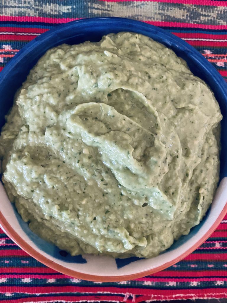 Creamy Avocado Dip ready to be served.