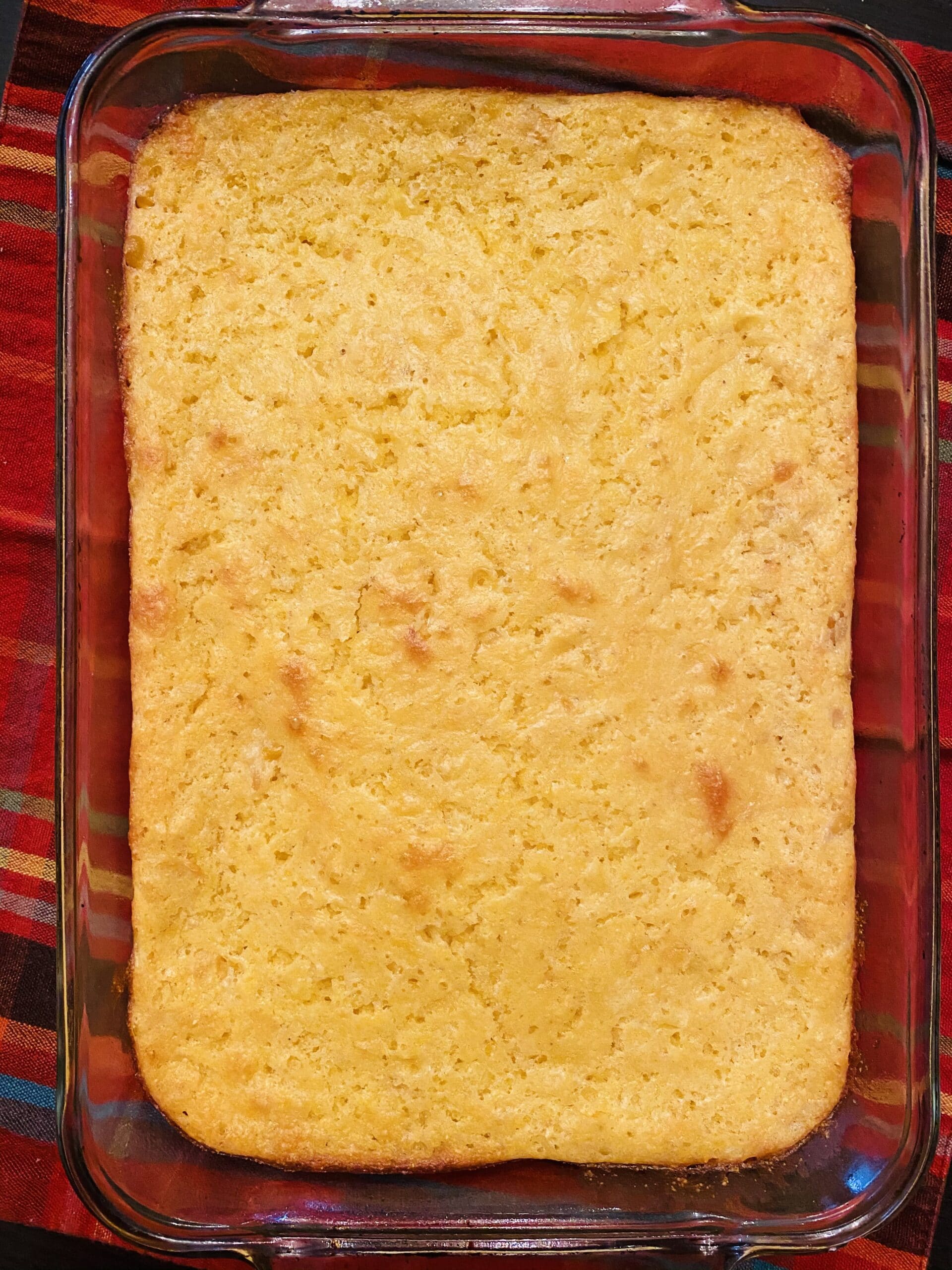 Corn Bread Casserole fresh out of the oven