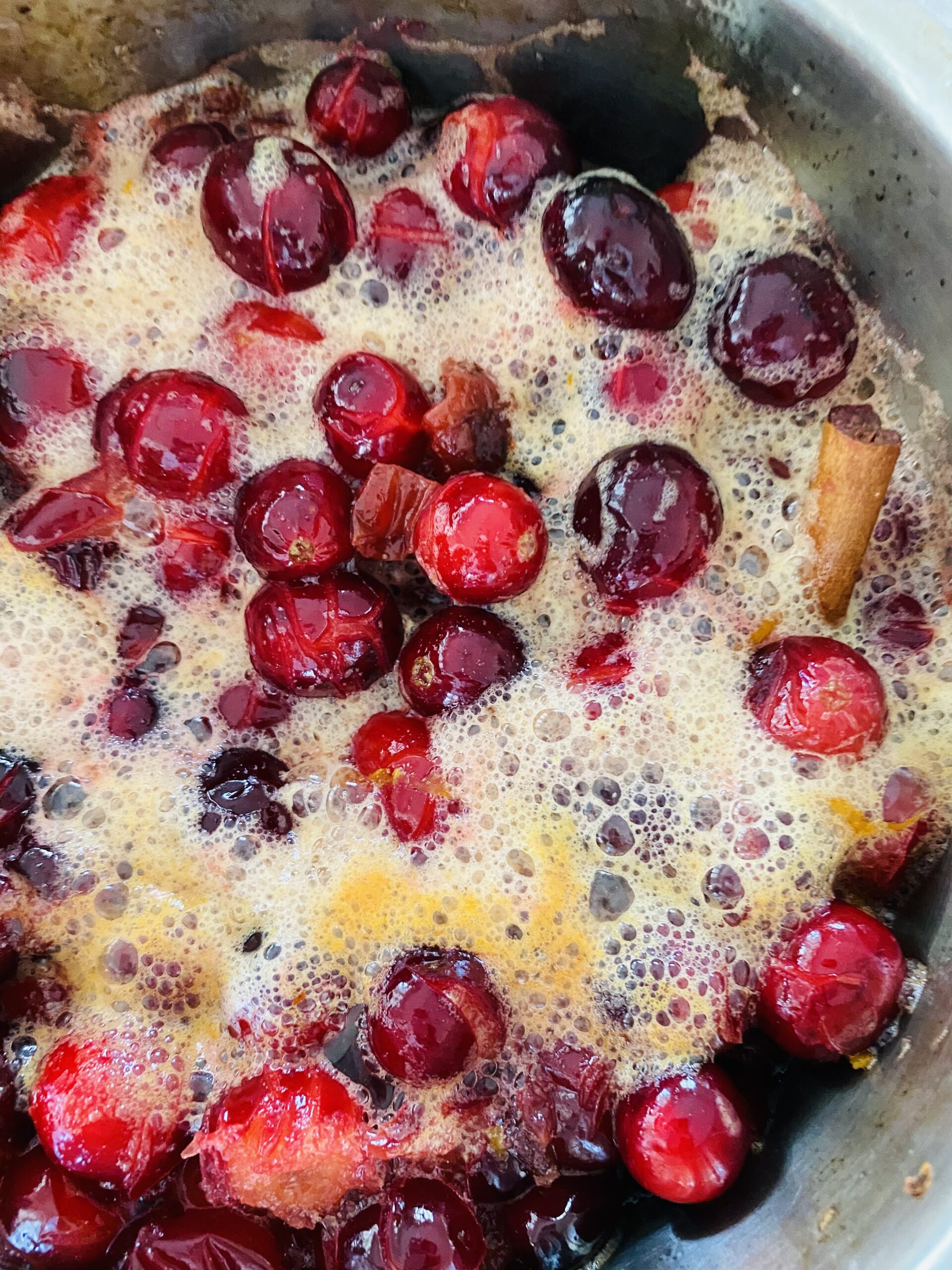 Easy Classic Cranberry Sauce boiling