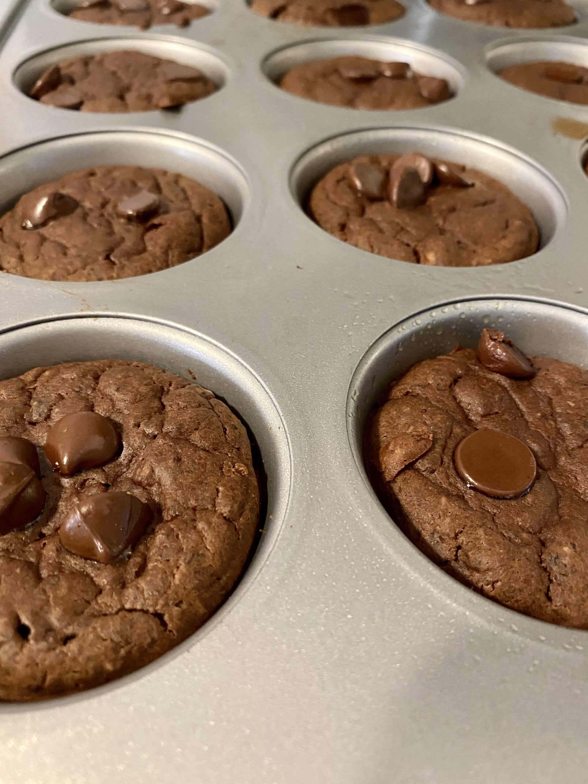 Tray of Flourless Black Bean Chocolate Muffins