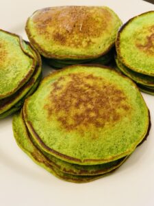 Stacks of Hulk Pancakes (Spinach Pancakes)